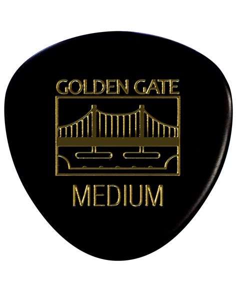 Golden Gate Mp 423 Deluxe Flat Pick Rounded Triangle Medium Black Dozen Saga Music