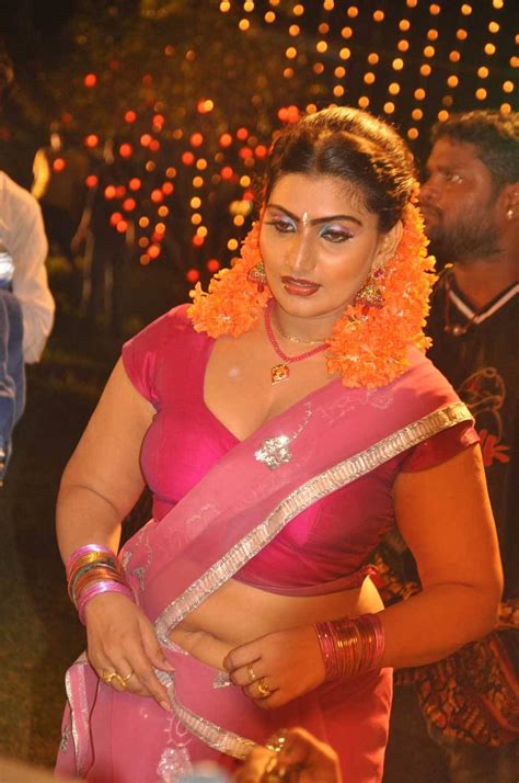 Hot Tamil Actress Babilona Pink Saree Photos Actress
