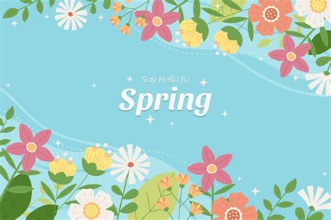 Fondo Floral Plano Para La Primavera Vector Premium