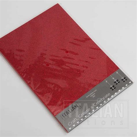 250 Gsm A4 Red Glitter Card 10 Pack Italian Options