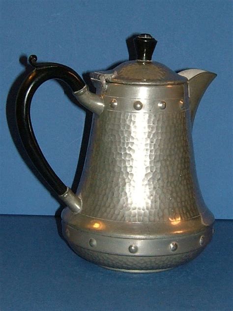 Craftsman English Hammered Pewter Teapot Sheffield England Vintage
