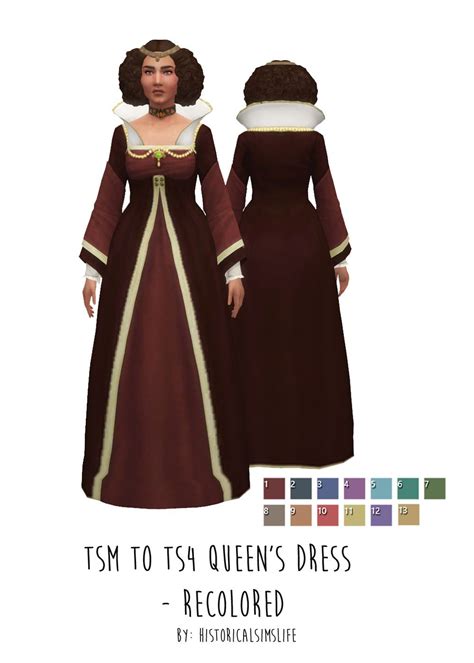 Wingly Simmer Historicalsimslife Tsm To Ts4 Queens Dress