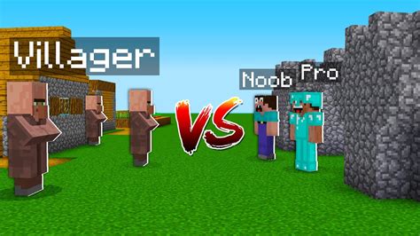 Minecraft Noob Vs Pro Battle Villager Attack House Base Noob And Pro