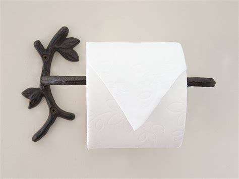 Toilet Paper Holder Branch With Leaves Cast Iron Wall