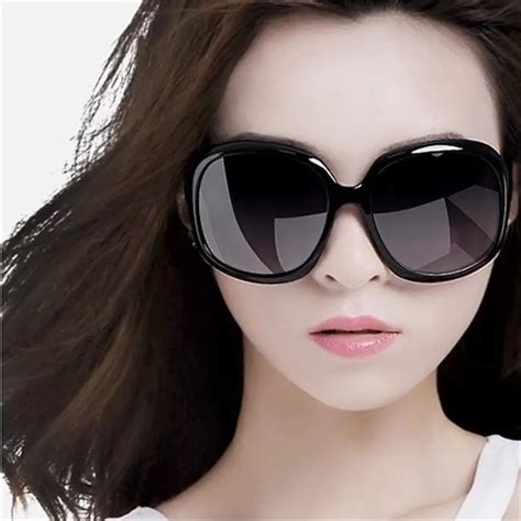 Vintage Big Round Black Hd Sunglasses Oversized Women 2017 Uv400 Of Spectacles For Driving