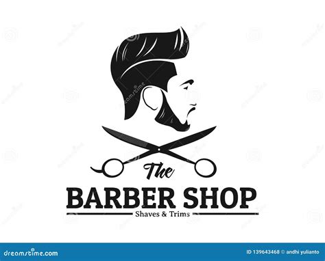 Men Barbershop Hairstylist Banner Logo Badge Vector Design Stock Vector
