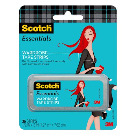 Scotch Essentials Wardrobe Tape Strips White 36 Stripspack Walmart