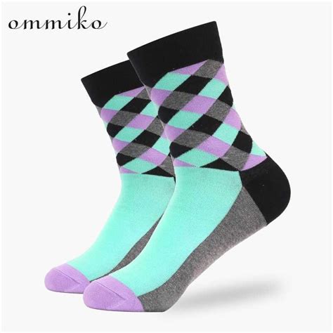 Ommiko Fashion Patterned Cool Colorful Men Socks Casual Funny Novelty