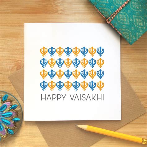 Khanda Design Vaisakhi Card Happy Vaisakhi Vaisakhi Etsy