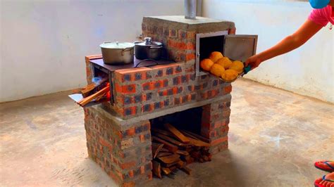 Build A Multi Purpose Wood Stove With A Baking Tray From Cement And
