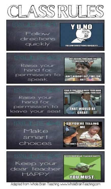 Memes School Teachers Poster 20 Super Ideas Teaching Classroom Rules Teacher Classroom Rules