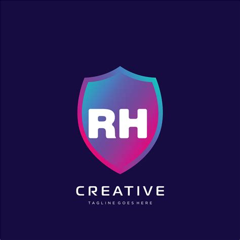 RH Initial Logo With Colorful Template Vector 22865338 Vector Art At Vecteezy