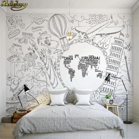 Beibehang Behang 3d Wallpaper World Map Mural Papel De Parede 3d Room