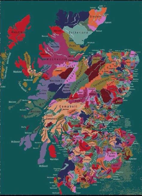 Map Of The Clans Of Scotland Scotland Country Scotland Scottish Clans