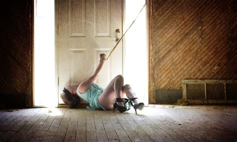 Blindfold Bound Girl Model Ropes High Heels Wallpaper 146751 2560x1539px On