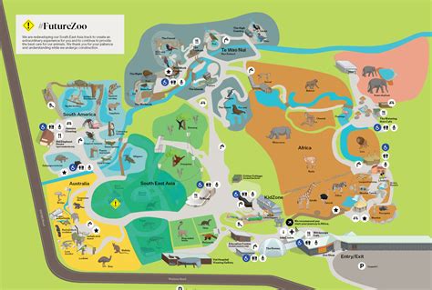 Zoo Map Zoo Map Theme Park Map Illustrated Map