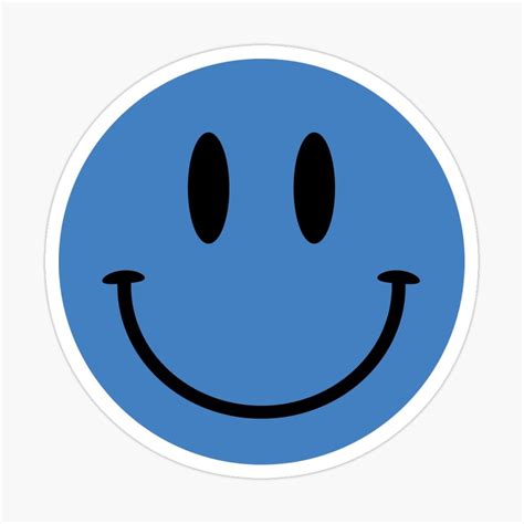 Blue Smiley Sticker By Vonkhalifa15 In 2021 Smiley Stickers Vinyl