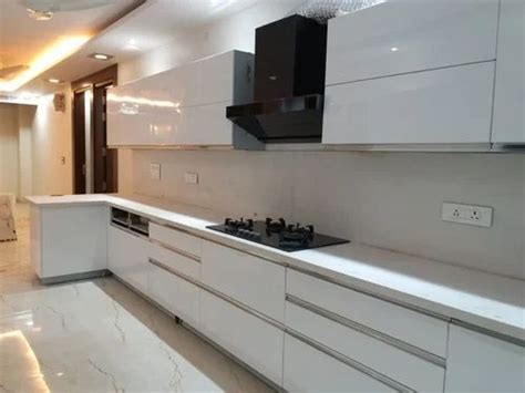 Pu Finish L Shaped Modular Kitchen At Rs 2500sq Ft Modern Kitchen In