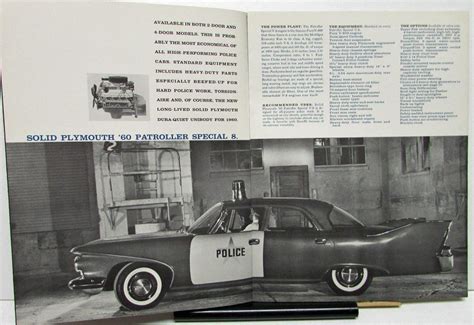 1960 Plymouth Dealer Sales Brochure Police Car Special High Performance