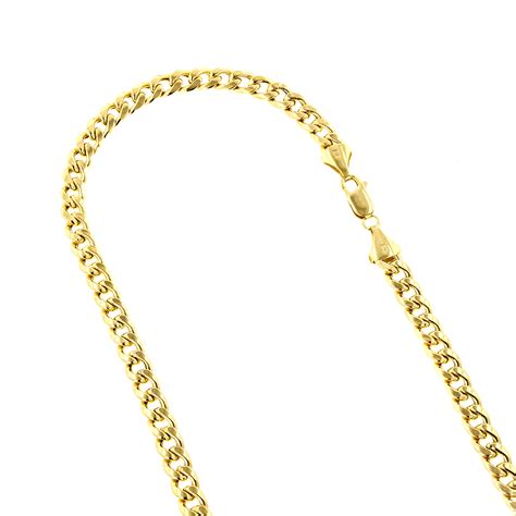This attractive men's cuban chain link necklace is certain to make fashion waves. Hollow 10k Gold Cuban Link Chain For Men Miami 8mm Wide