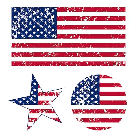 Premium Vector Grunge American Flags Illustration