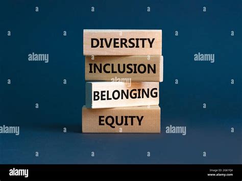 Equity Diversity Inclusion And Belonging Symbol Wooden Blocks With