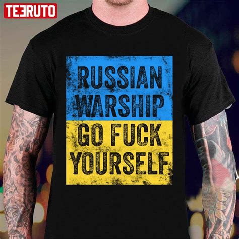Russian Warship Go Fuck Yourself American Support Ukraine Unisex T