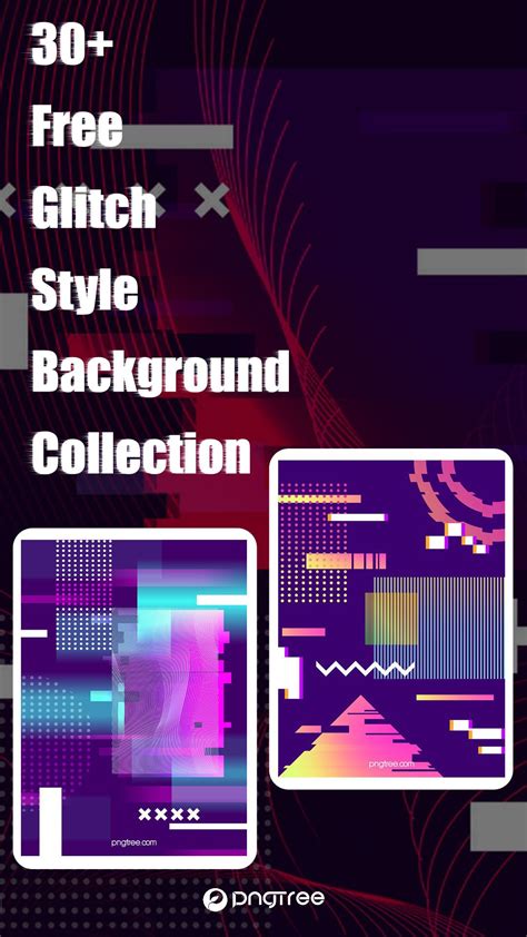 The Back Ground Collection Is Shown In Purple And Pink Colors With Text That Reads Free Glitch