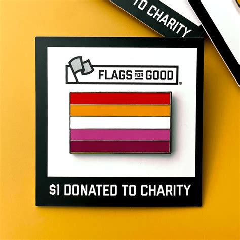 lesbian pride flag enamel pin 1 donated to lgbtq organizations flags for good