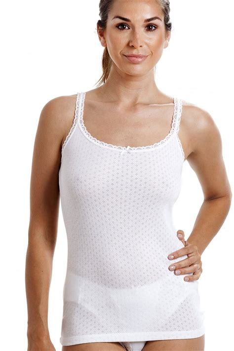 Womens Viloft Blend Lightweight Thermal Camisole Vest White