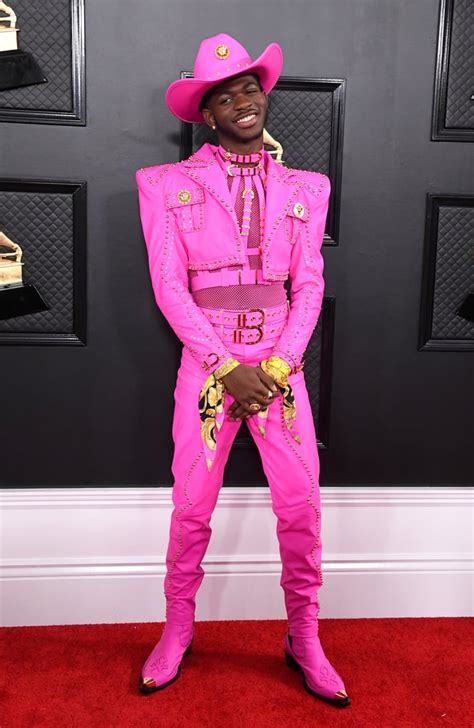 The breakout artist is nominated for six awards and stunned the red carpet in her signature oversized outfit style. Lil Nas X at the 2020 Grammys | Best Grammys Red Carpet ...