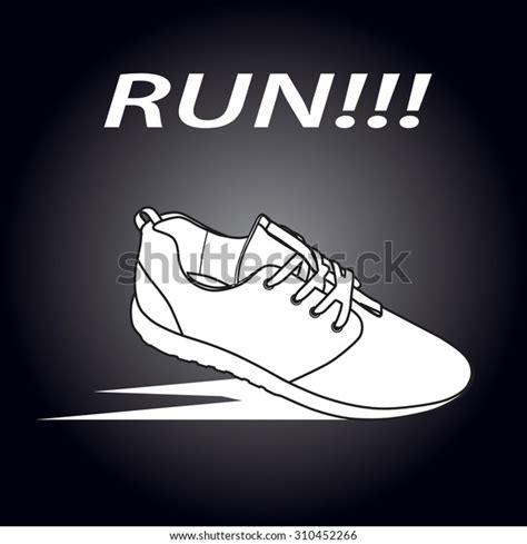 Running Shoes Vector Poster Stock Vector Royalty Free 310452266