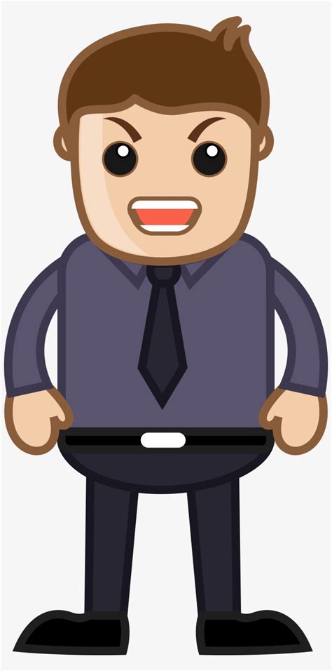 Person Transparent Office Angry Man Cartoon Png Free Transparent