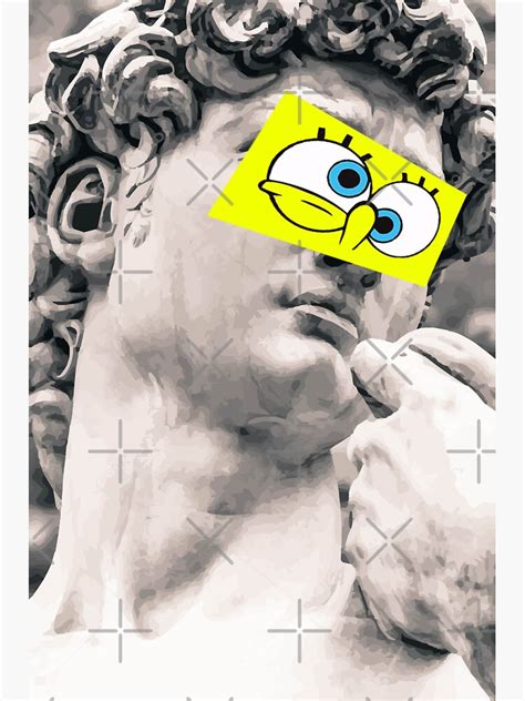David Sculpture With Spongebobs Eyes Sticker For Sale By Joyfuldayzz