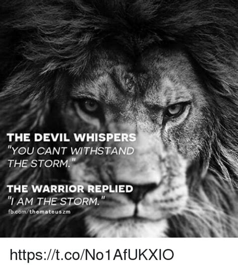 The Devil Whispers You Cant Wth Stand The Storm The Warrior Replied L Am The Storm Comthem