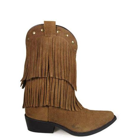 Smoky Mountain Youth Wisteria Fringe Western Boot Brown 3514y