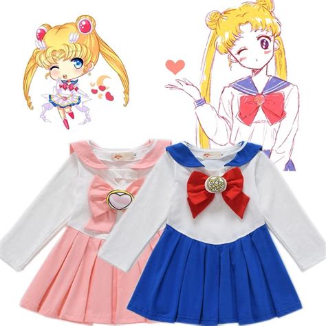 Cute Anime Kid Baby Girls Sailor Moon Cosplay Costumes