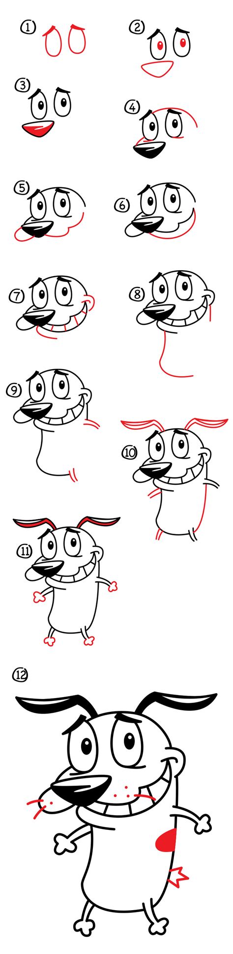 How To Draw Courage Courage The Cowardly Dog Step By
