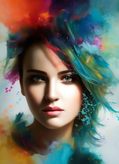 Premium Photo Digital Portrait Of A Beautiful Face Abstract