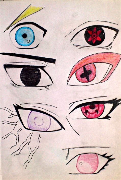 Naruto Characters Eyes Sketch By Sabeeey On Deviantart