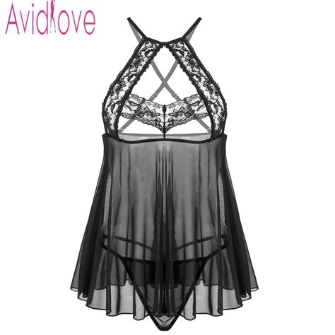 Avidlove Plus Size Sleepwear For Women Sexy Lace Lingerie Nightwear