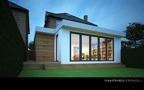 Contemporary single storey grass roof extension | House extension design, Roof extension, House 