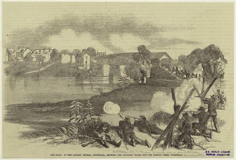 The Fight At The Licking Bridge Cynthiana Between The National Troops