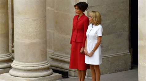 melania trump and brigitte macron have entirely opposite takes on french style in paris vogue
