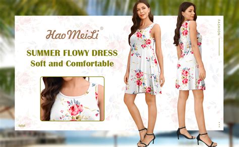 Haomeili Womens Summer Casual Swing T Shirt Dresses Beach Cover Up