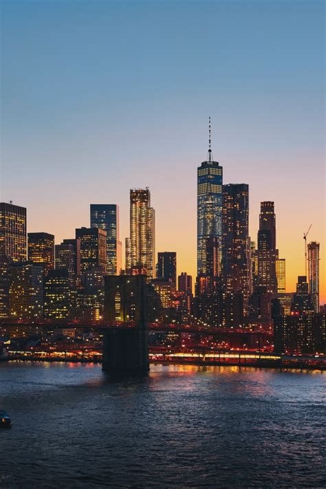 Manhattan Wallpaper 4k New York City Bridge Cityscape Sunset Urban