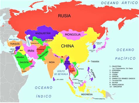 Mappa Dell Asia Puzzle Online