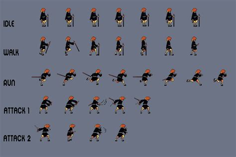 Free Ninja Sprite Sheets Pixel Art Download