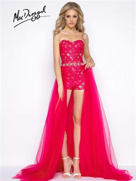 Romper Prom Dress With Tulle Over Skirt Mac Duggal 50366a Romper