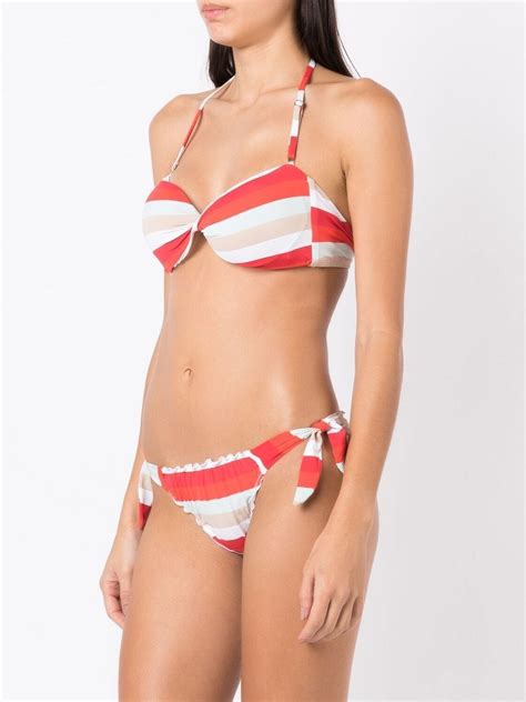 amir slama striped detachable straps bikini set farfetch